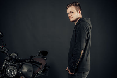 Black-Cafe London Retro Stripe Zip Hoodie