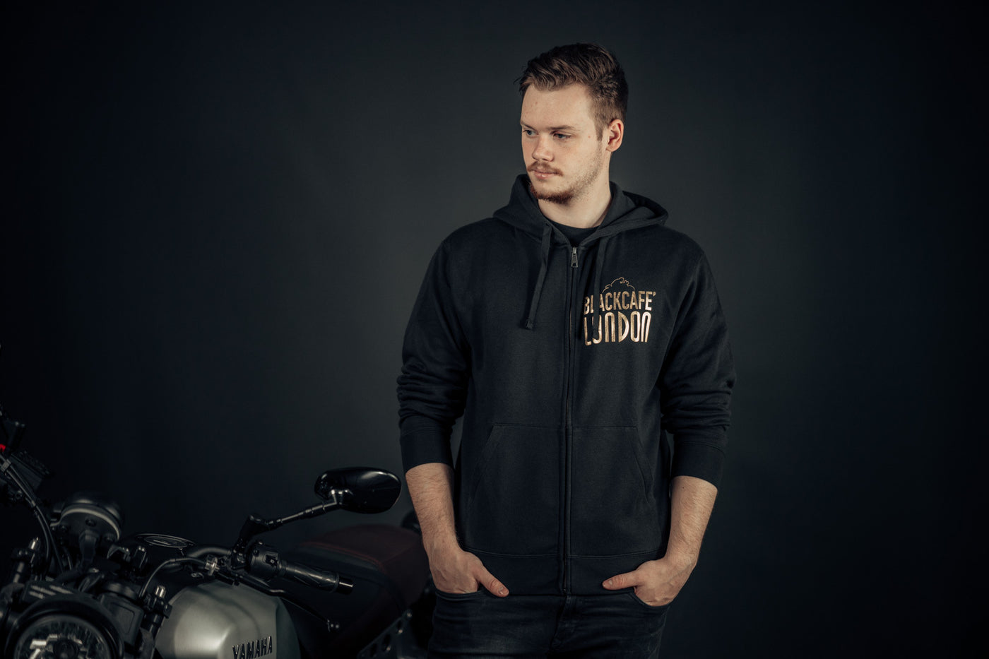 Black-Cafe London Classic Felpa con cappuccio zip