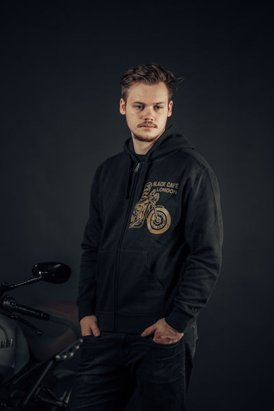 Black-Cafe London Retro Zip-hoodie