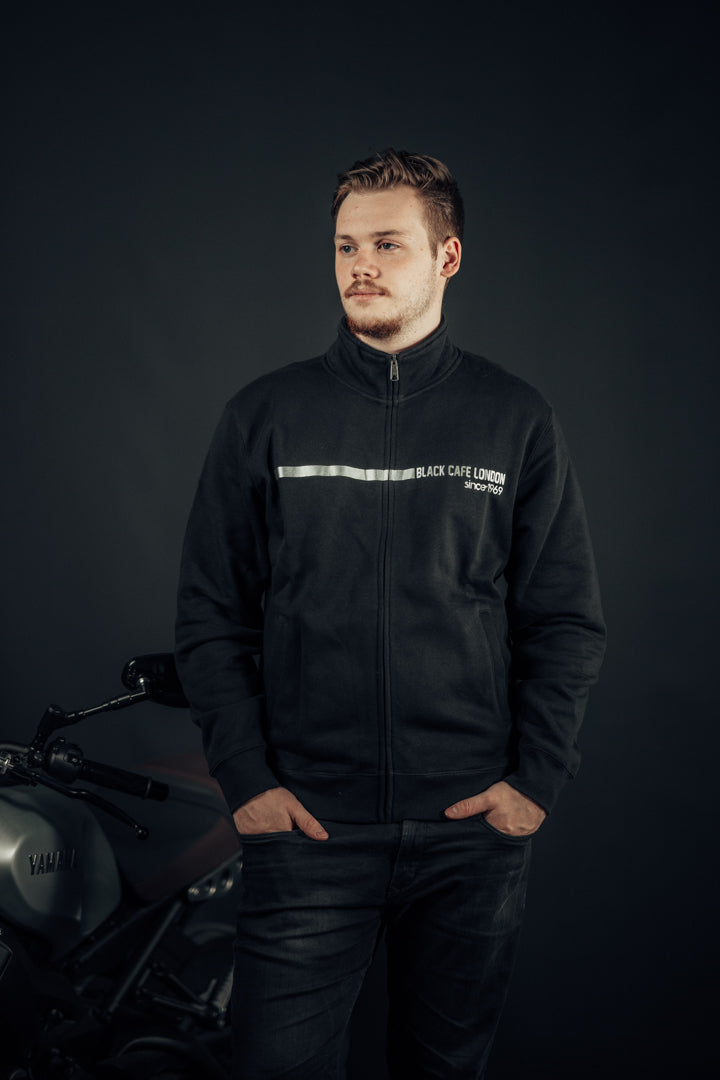 Black-Cafe London Stripe Sweat Jacket
