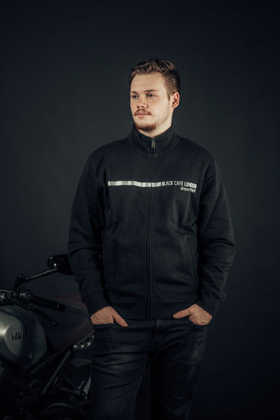 Black-Cafe London Stripe Sweat Jacket