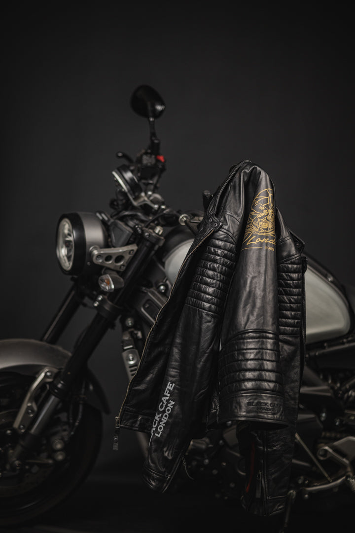 Black-Cafe London Seoul Motorfiets lederen jas