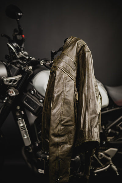 Black-Cafe London Vintage Veste en cuir de moto