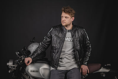 Black-Cafe London Toronto Chaqueta de cuero de motocicleta