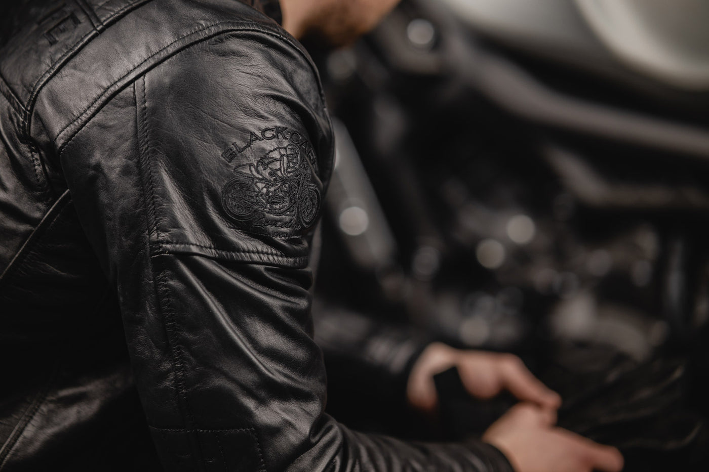 Black-Cafe London Philadelphia Motorfiets lederen jas
