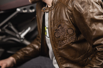 Black Cafe London Houston Motorcycle Leather Jacket
