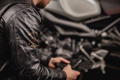 Black-Cafe London Sari Motorcykel læderjakke