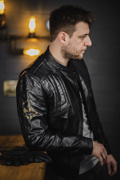 Black-Cafe London Sari Motorcykel læderjakke