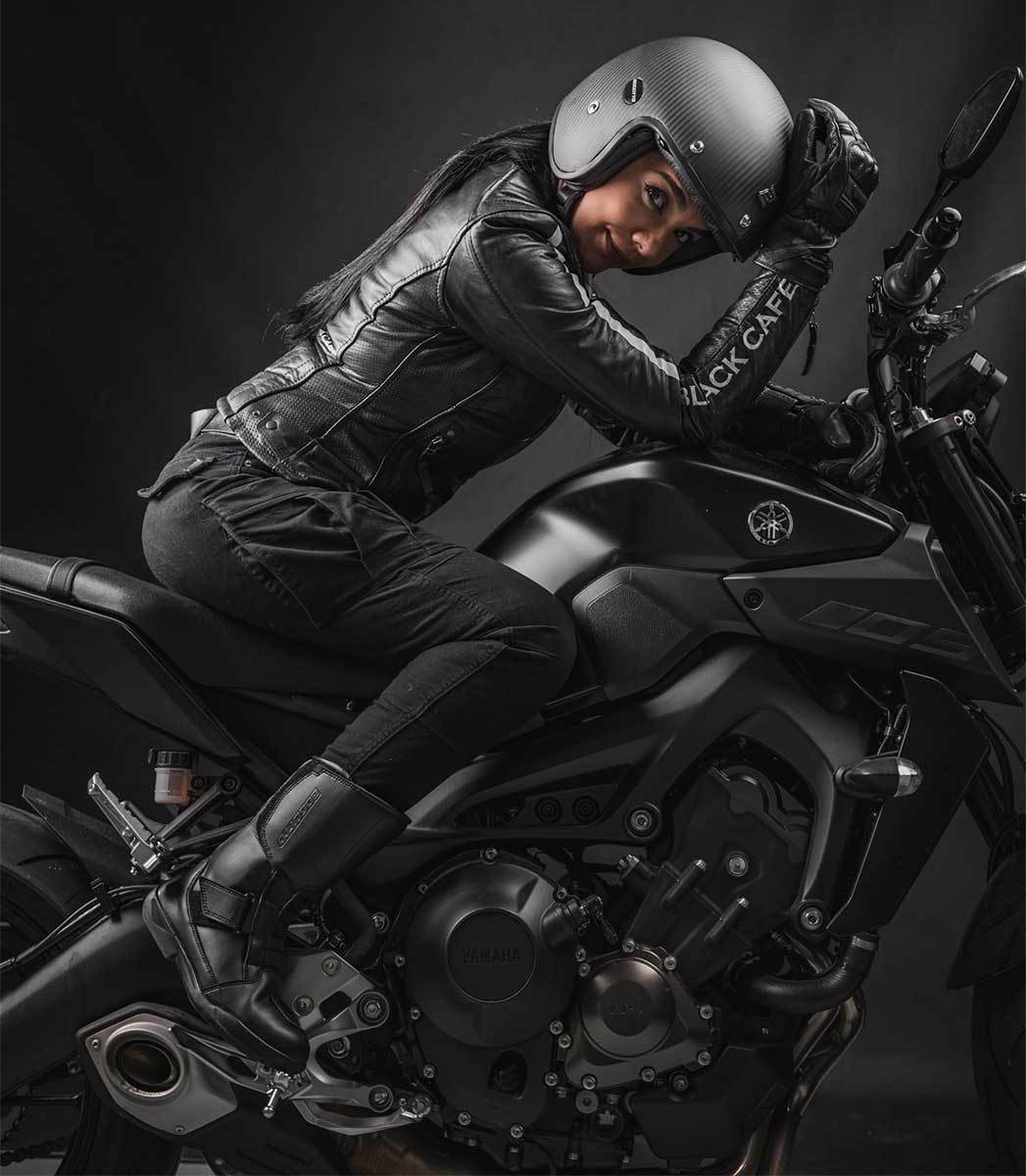 Black-Cafe London Toronto Dames motorfiets lederen jas