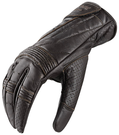 Black-Cafe London Vintage Motorcycle Gloves#color_brown