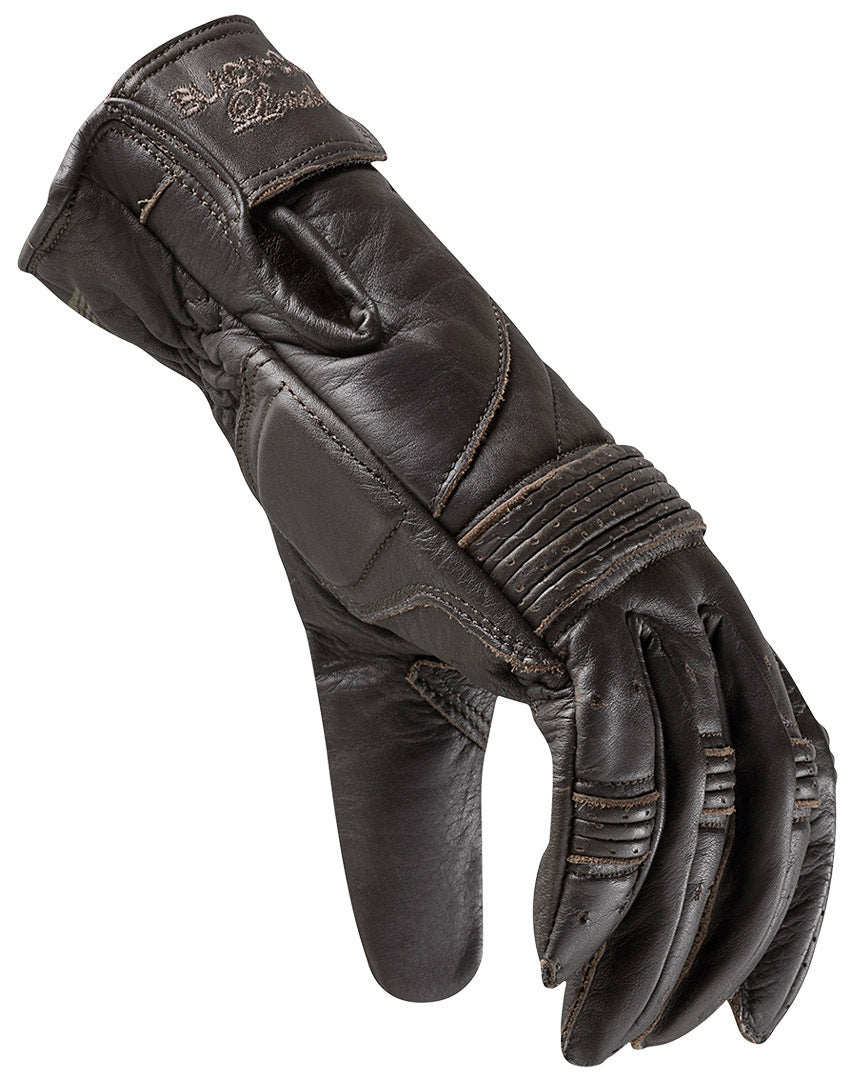 Black-Cafe London Vintage Motorcycle Gloves#color_brown