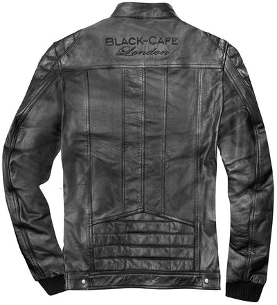 Black-Cafe London Detroit Motorcycle Leather Jacket#color_black