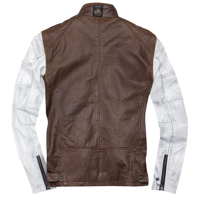 Black-Cafe London Firenze Leather Jacket#color_brown-white