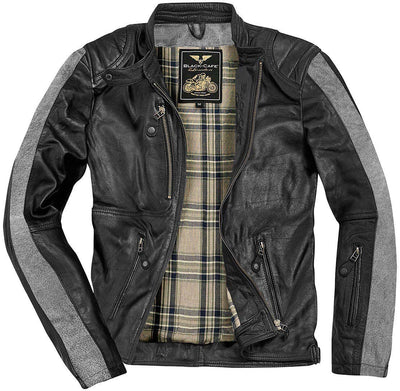 Black-Cafe London Vintage Veste en cuir de moto