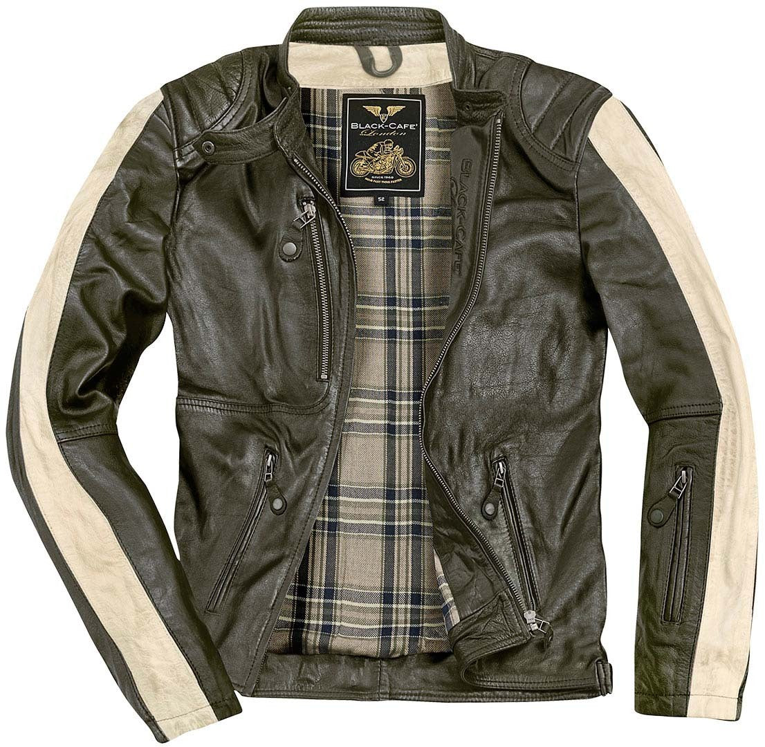 Black-Cafe London Vintage Veste en cuir de moto