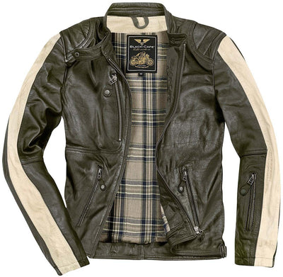Black-Cafe London Vintage Veste en cuir de moto