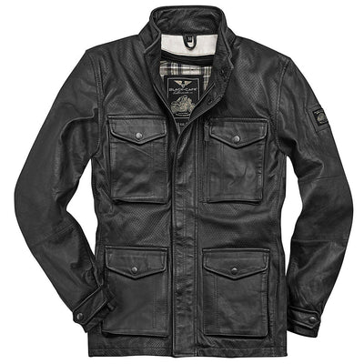 Black-Cafe London Manhattan Leather Jacket#color_black