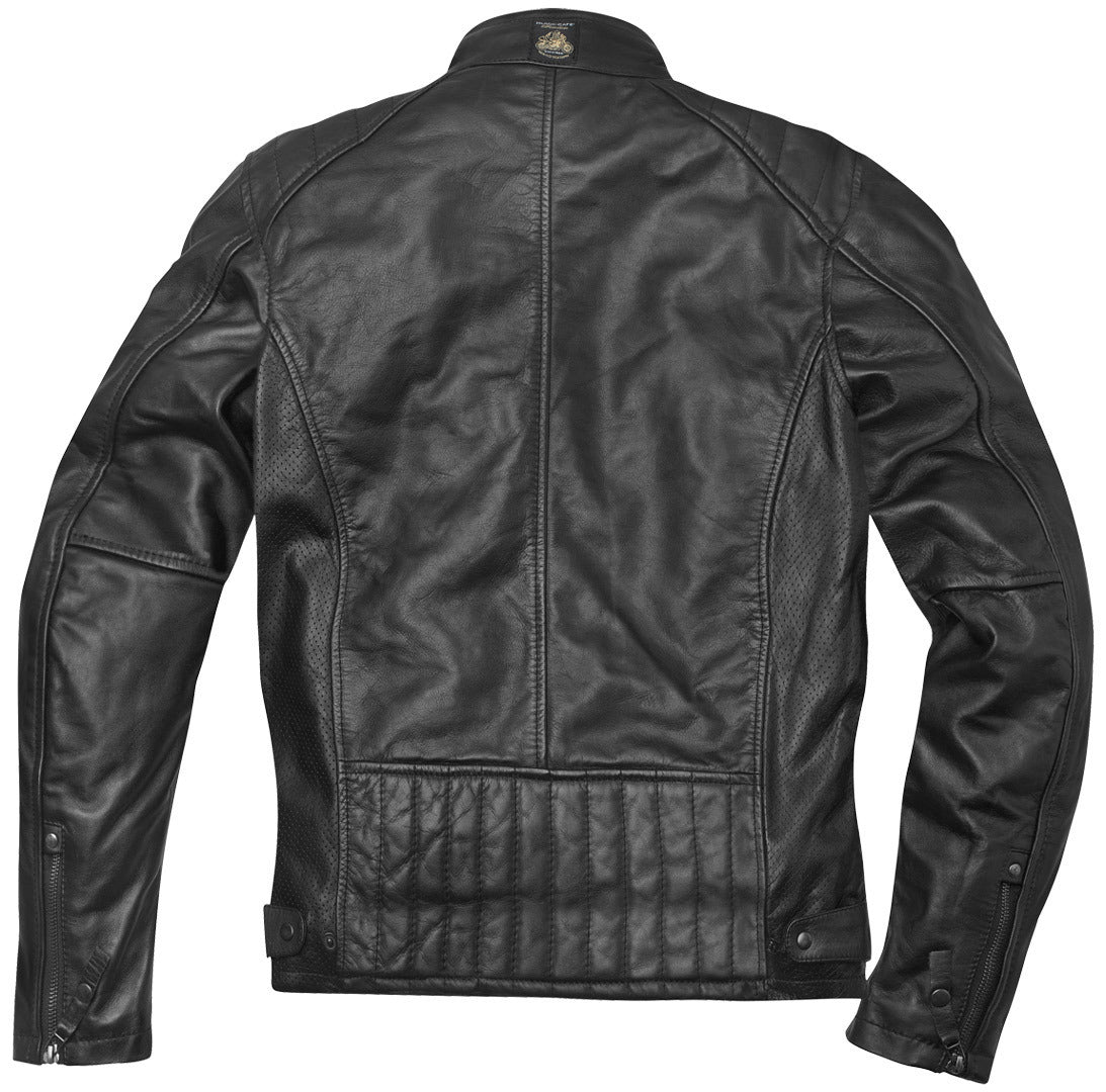 Black-Cafe London Toronto Motorcycle Leather Jacket#color_black-white