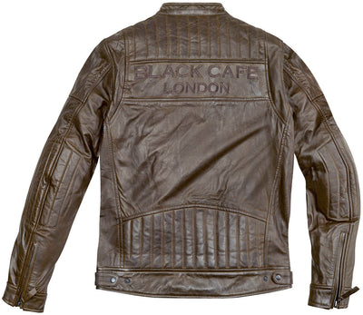 Black-Cafe London Philadelphia Motorcycle Leather Jacket#color_brown