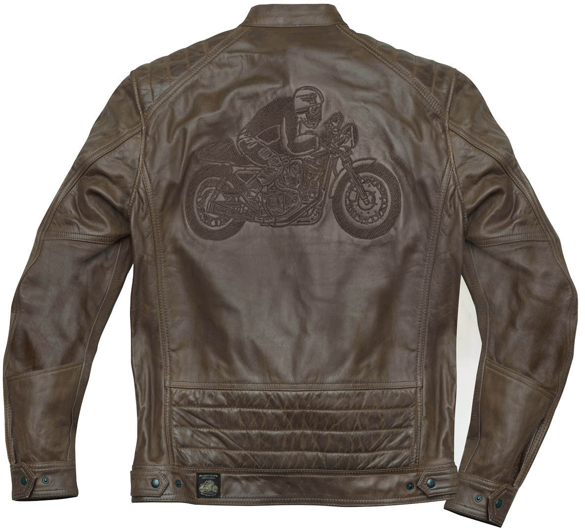 Black-Cafe London Bangkok Motorcycle Leather Jacket#color_brown