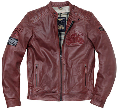 Black-Cafe London Bangkok Motorcycle Leather Jacket#color_red