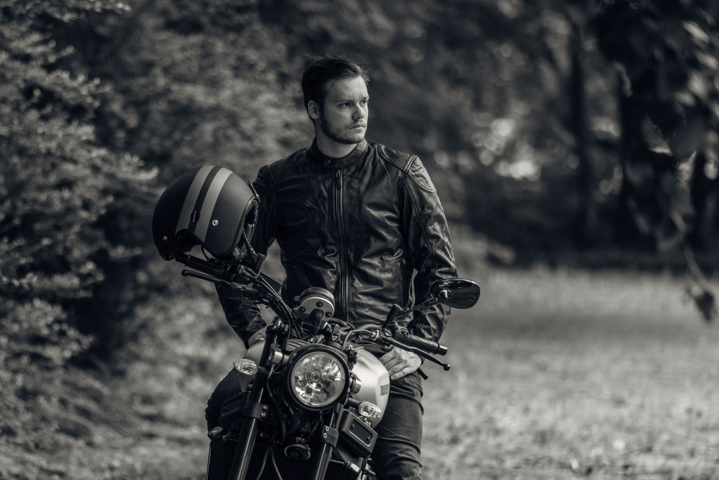 Black-Cafe London Atlanta 오토바이 가죽 재킷