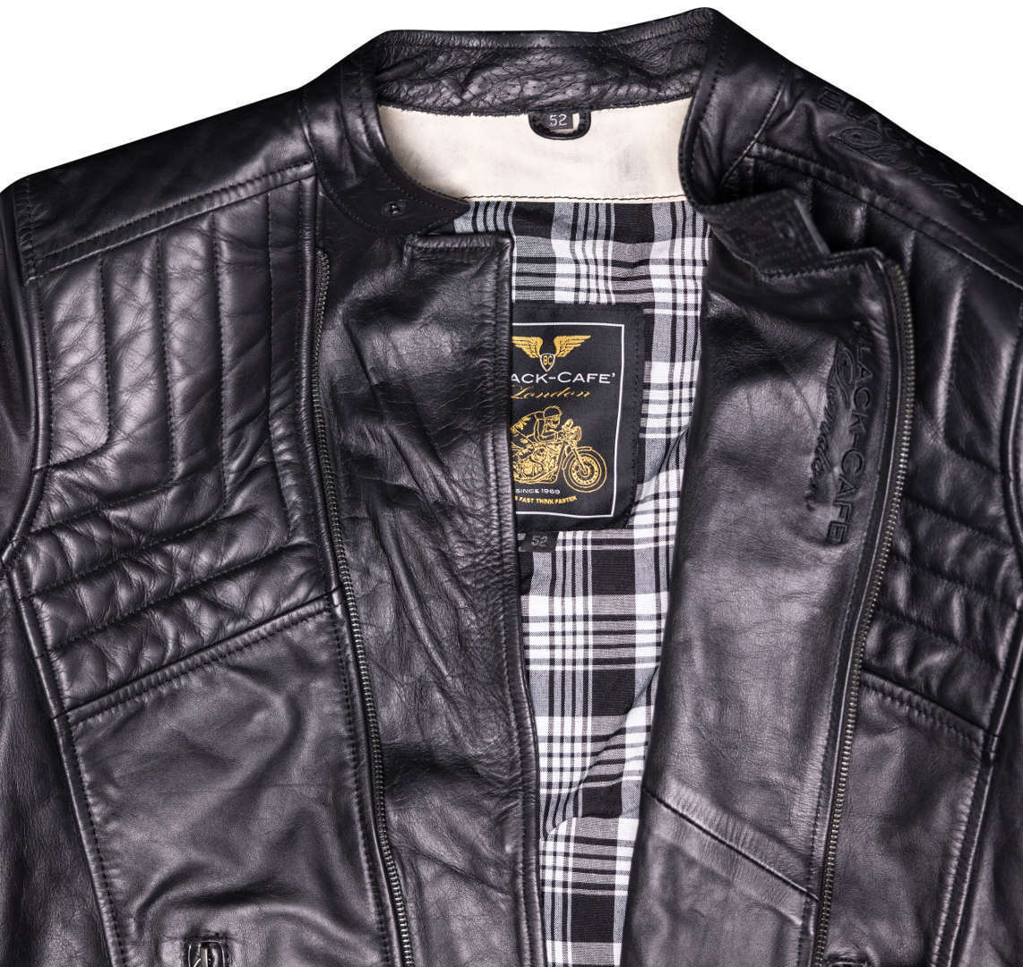 Black-Cafe London Sari Veste de moto en cuir