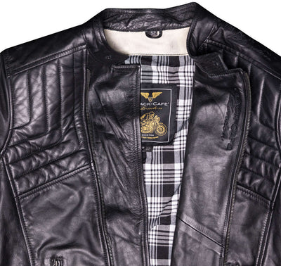 Black-Cafe London Sari Veste de moto en cuir