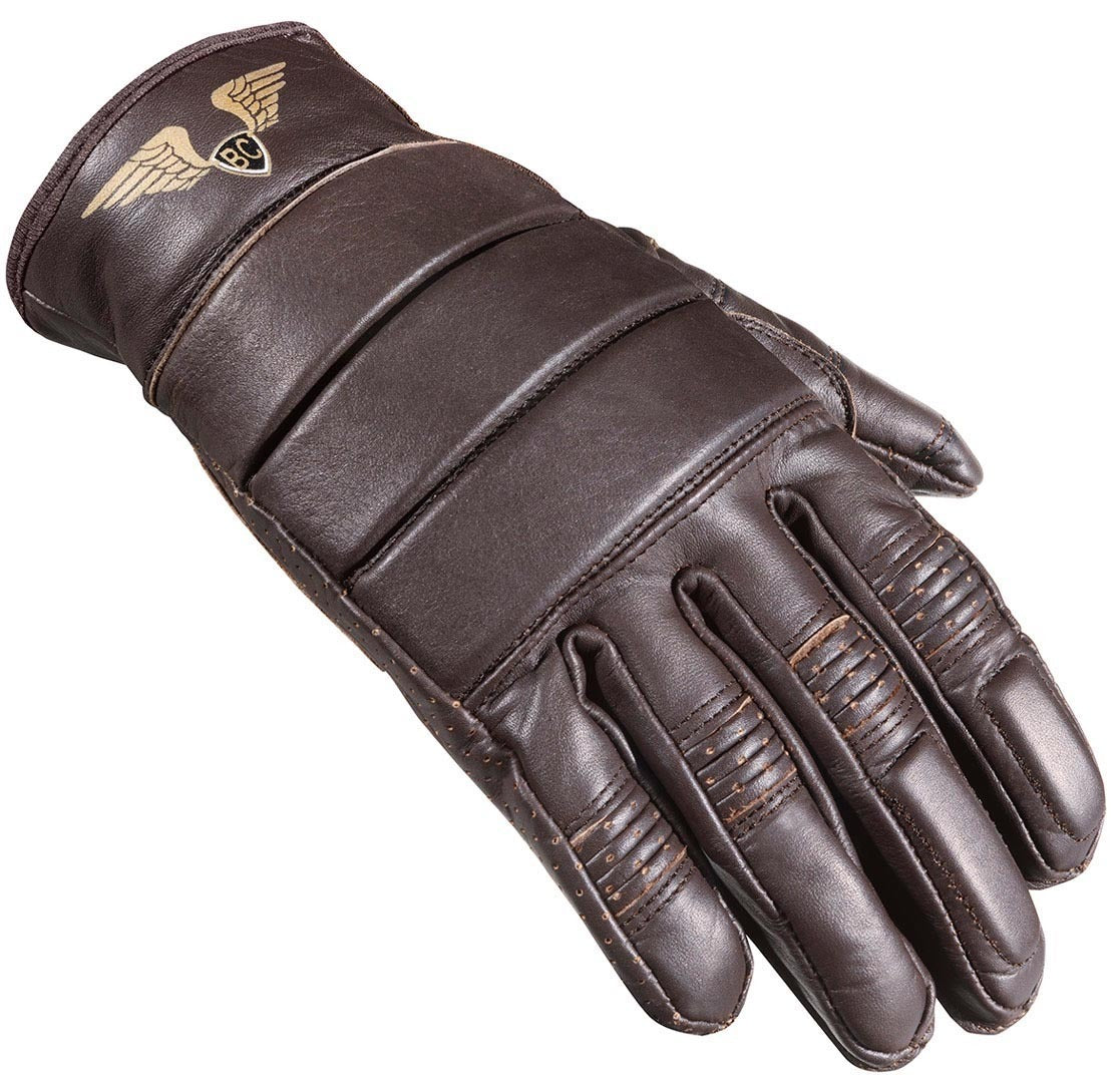 Black-Cafe London Retro Motorcycle Gloves#color_brown
