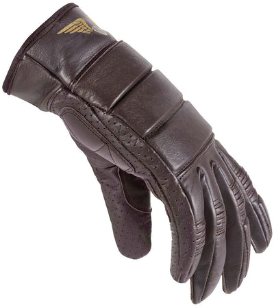 Black-Cafe London Retro Motorcycle Gloves#color_brown