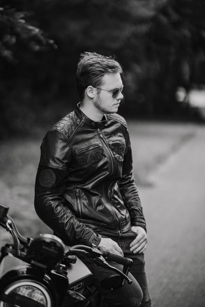 Black-Cafe London New York Motorcycle Leather Jacket#color_black